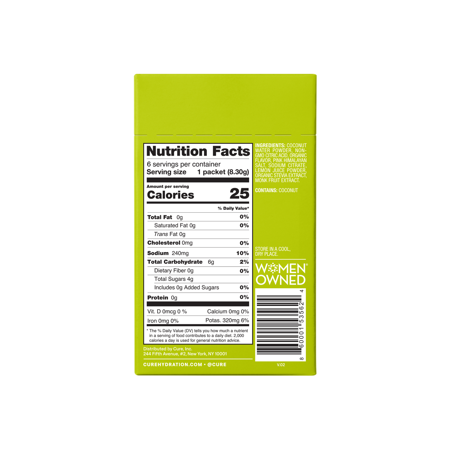 Hydrating Electrolyte Drink Mix - Lime 6ct Box
